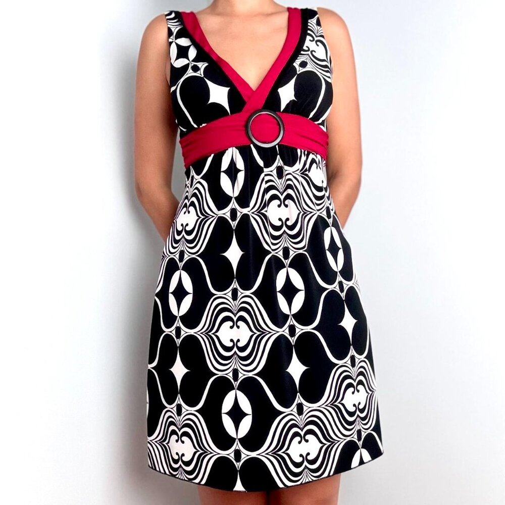 Y2K Black and White Mini Dress